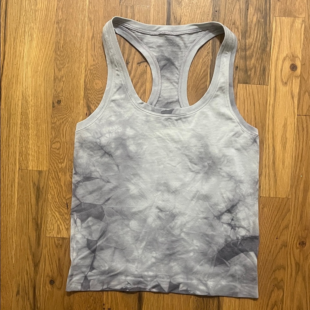 lululemon athletica swiftly tech Gray Tie-Dye Racerback Tank